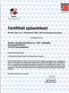 Certifikáty Baumit